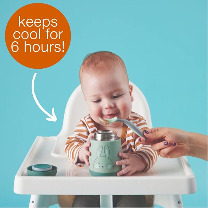 b.box Insulated Food Jar Mini | Small Snack Container for Babies and Kids | Double Wall Stainless Steel | Keeps Food Cold for 6hrs, Warm for 4hrs | (Blue Camouflage, 7 oz)