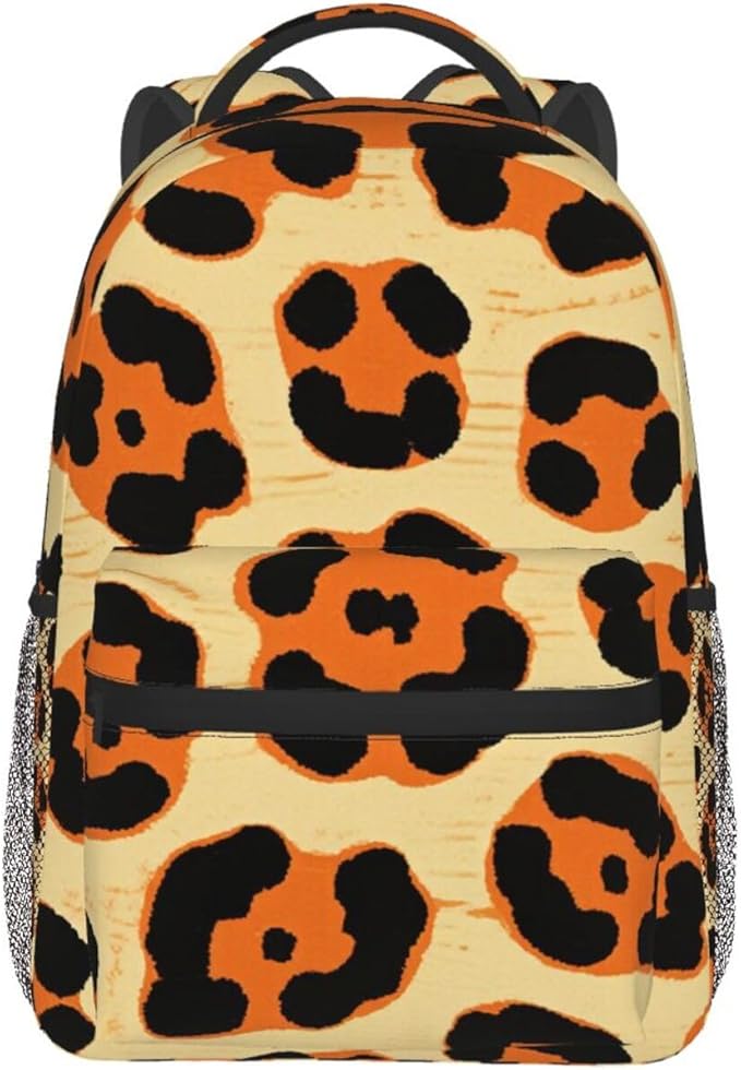 Lightweight Backpack for Gym Travel Bicycle, Big Capacity Multipurpose Anti-Theft Carry On Bag, Leopard Print Animal Skin Patterns Travel Hiking Bag Day Pack