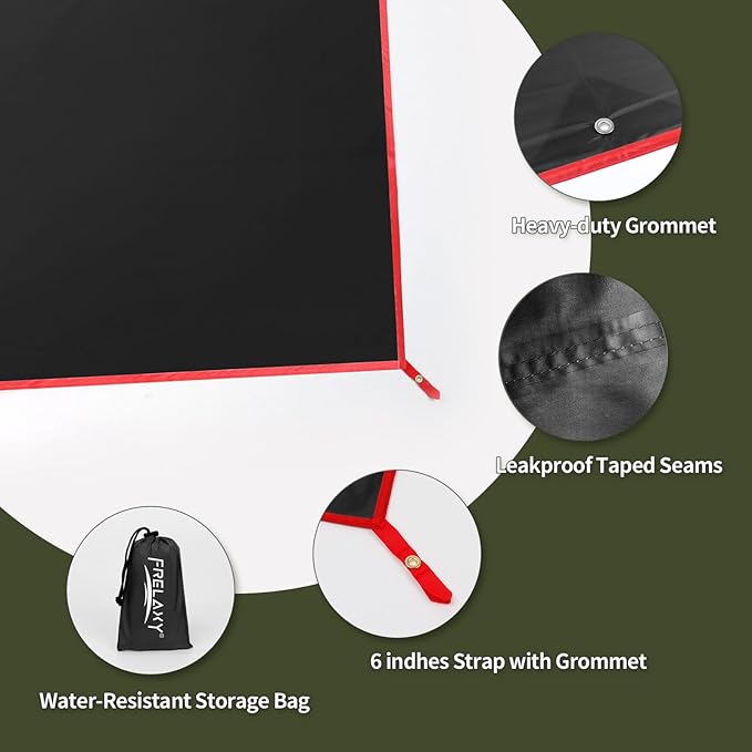 Frelaxy Tent Footprint, Waterproof Camping Tarp, Durable Tent Floor to Elevate Your Camping, Hiking, Backpacking, Hammock, Beach Experience