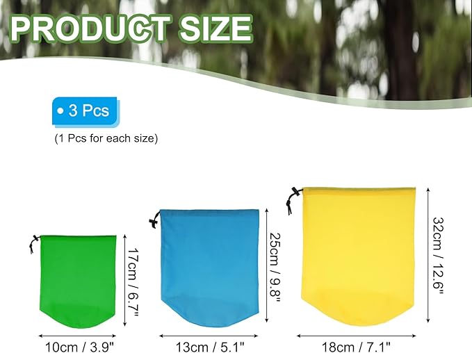 PATIKIL Stuff Sack, Waterproof Outdoor Storage Sack Portable Drawstring Dust Flap Bag for Hiking Backpacking