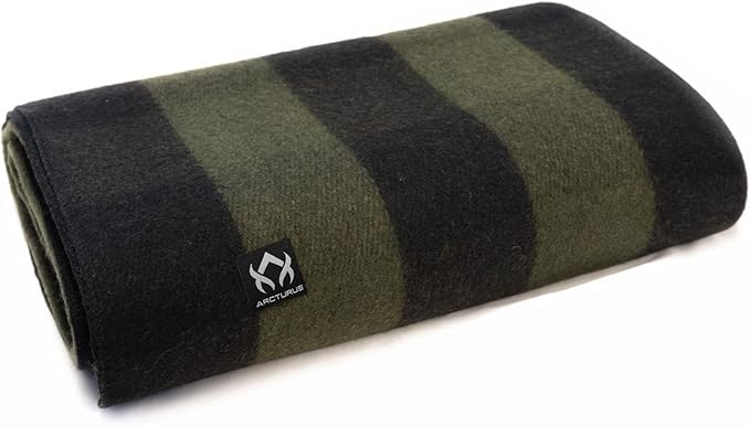 Arcturus Plaid Wool Blankets - 4.5lbs Warm, Heavy, Washable, Large | Great for Camping, Outdoors, Sporting Events, or Home