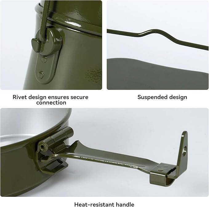 Portable Mess Kit Hiking Picnic BBQ Beach Camping Cookware Mess Tin Camping Pots Pans Set