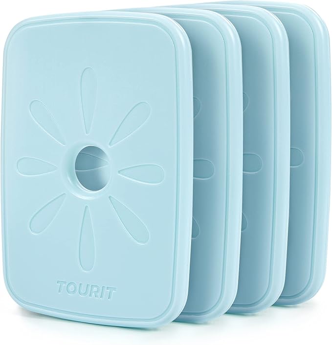 TOURIT Ice Packs for Lunch Boxes/Bags and Coolers, Lunch Box Cooler Ice Packs Reusable, Slim and Long Lasting Cool Pack for Work, Picnic or Camping