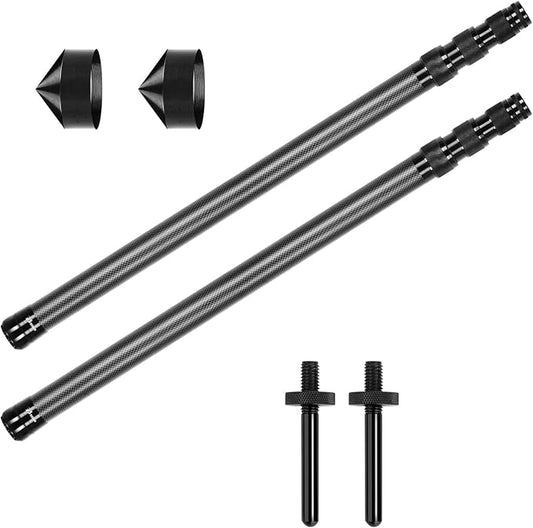 Telescopic Tarp Poles, Canopy Adjustable Carbon Fiber Poles Set of 2, Portable & Lightweight Tent Tarps for Awning, Camping, Hiking 67"