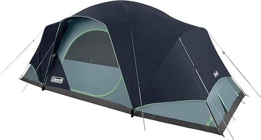 Coleman Skydome XL Large Family Tent with 5 Minute Setup, Weatherproof 8/12 Person Tent with Rainfly & Carry Bag, Fits Multiple Queen Airbeds, Made of PFAS-Free Materials