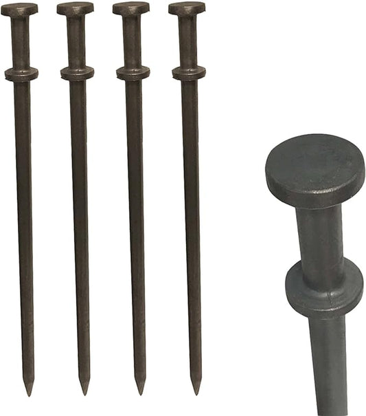 Double Head Tent Stakes - Heavy Duty Steel Tent Stakes, Versatile Ground Spikes to Anchor Commercial Inflatables, Party Tents, and Outdoor Camping Shelters, 1 x 36 Inch, 100-Pack