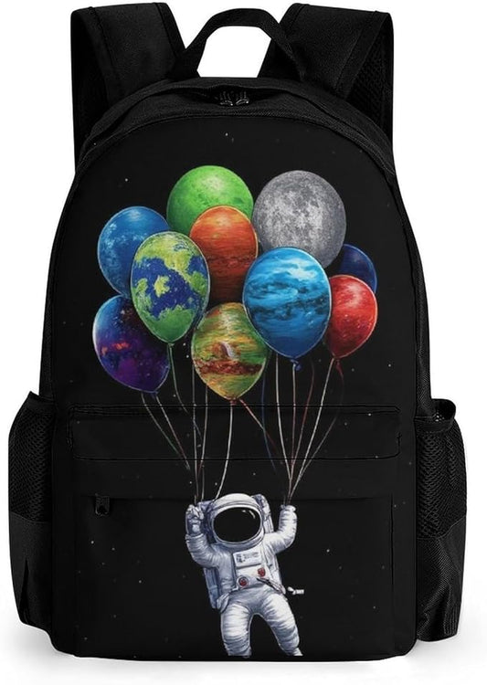 Supdreamc Lightweight Rucksacks for Climbing Outdoors Walking Cycling, Large Capacity Anti-Theft Multipurpose Carry On Bag, Trippy Space Astronaut Planet Art Camping Outdoor Backpack