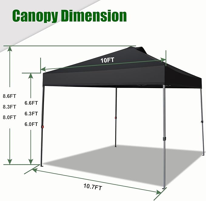 Eurmax USA NOMATTER ONE-Person Open&Close 10x10ft Pop Up Canopy Tent，Portable Shelter Canopy for Outdoor Events，Instant Canopies, Temporary Sunshade,Bonus 4 Sand Bags(Red)