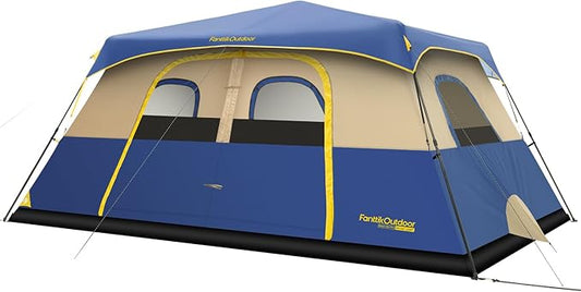 FanttikOutdoor Camping Tent 4/6/8/10 Person Instant Cabin Tent Setup in 60 Seconds with Rainfly & Windproof Portable with Carry Bag for Family Camping & Hiking, Upgraded Ventilation, Navy Blue
