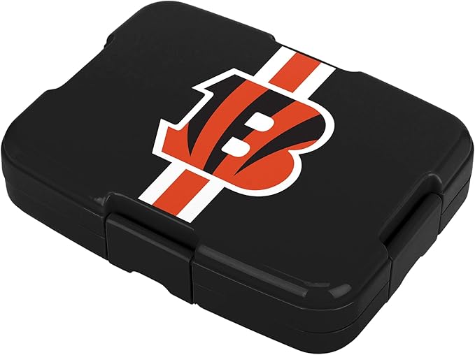 FOCO NFL Unisex-Adult Officially Licensed Team Color Stripe Primary Logo Football Leak Proof 5 Compartment Bento Lunch Box - Cincinnati Bengals