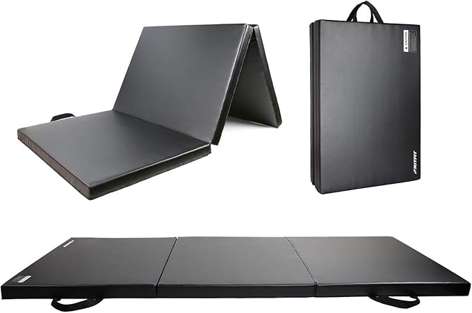 RitFit Upgraded Folding Exercise Mat, 2 Inch Thick Gymnastics Mat 3’x6’,4’x8’,4x10’,2'x8' with Carrying Handles for Yoga, MMA, Stretching, Core Workouts and Home Gym Protective Flooring