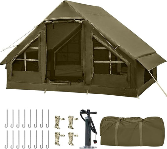 Inflatable Tents for Camping,Easy Blow Up Tent with Hand Pump,4 Seasons Waterproof Air Inflatable Camping Tent House for Family Weekend Camping