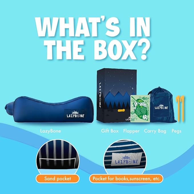 Chillbo Lazybone Inflatable Couch - Ultimate Inflatable Lounger for Maximum Chill - The Perfect Blow Up Couch for Music Festivals Or Inflatable Lounger for Camping