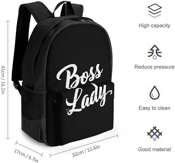 Supdreamc Daypack Lightweight Multipurpose Anti-Theft Boss Lady White Black Shoulder Bag Large Capacity Laptop Book Bag Rucksack With Adjustable Shoulder Straps