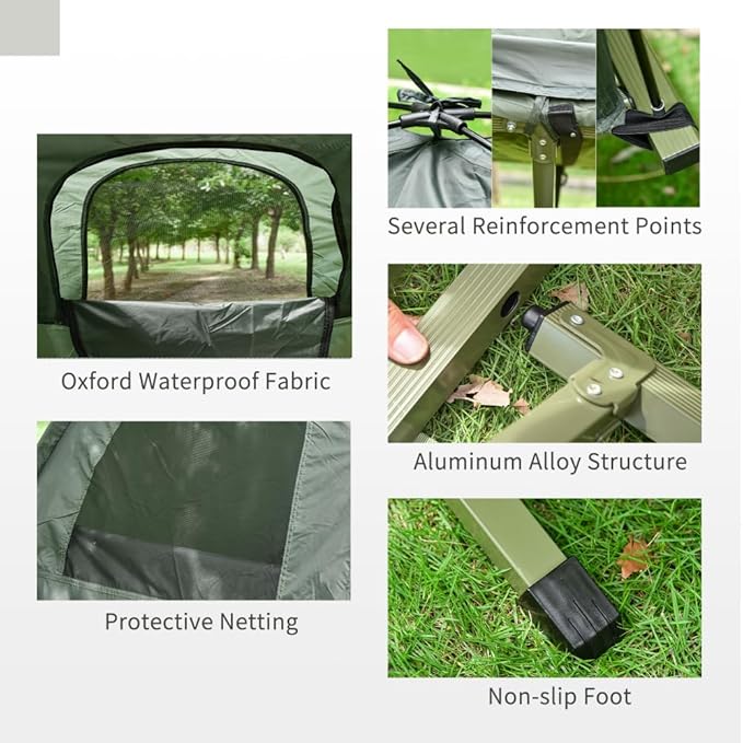 Portable Camping Cot for Adults,Folding Cot for Sleeping with Mattress, Elevated Tent and Sleeping Bag, Multifunctional Outdoor Tent Cot Bed 1 Person