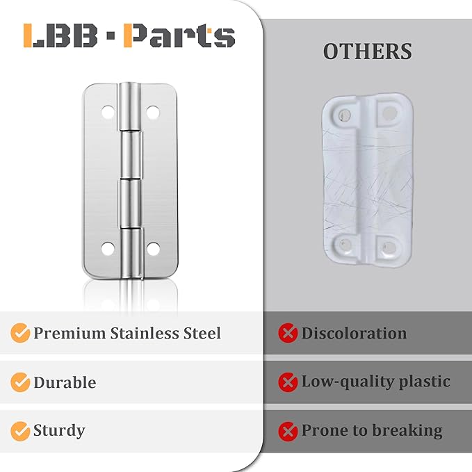 LBB-Parts Cooler Hinges for Igloo Ice Chests, Stainless Steel Replacement Hinges with Screws, Fits Igloo Rectangular Coolers 25-165 Qt, Replaces Part #24005