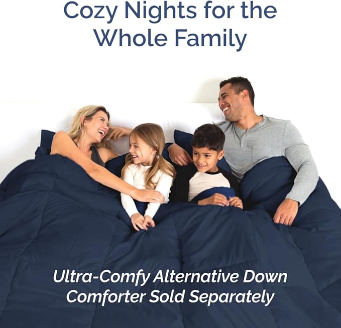 Full XL Bed Sheet - 4 Piece Full XL Bed Sheets Set - Soft, Breathable & Cooling - Hotel Luxury Bedding for Women, Men, Kids, Teens, Boys & Girls - Deep Pockets, Comfy, Fade & Wrinkle Free - Navy Blue
