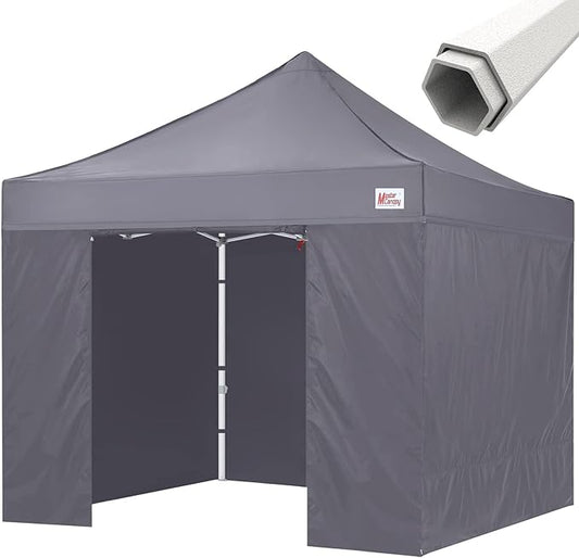 MASTERCANOPY 10x10 Heavy Duty Pop Up Commercial Instant Canopy with Sidewalls(10x10 Gray)