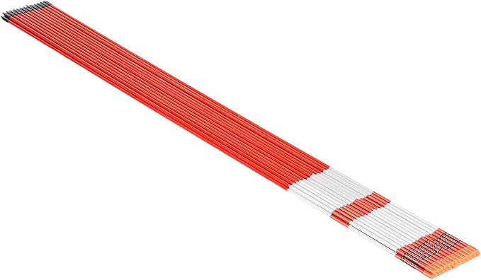 VEVOR Driveway Markers, 50Pcs 60 in Long 5/16 in Dia, Hi-Visibility Driveway Reflectors with 12 in Steel Drill Bits, Reflective Snow Sticks Fiberglass Pole for Parking Lots, Walkways, Snow Plowing