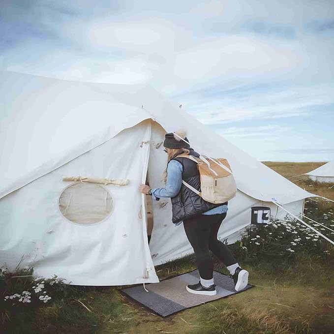 8 10 Persons 2316.5ft Canvas Tent Bell Tent Glamping, 4 Seasons Yurt Tent for Camping, Heavy Cotton Canvas Tent for Family Camping,Outdoor Hunting,or Party Tent.