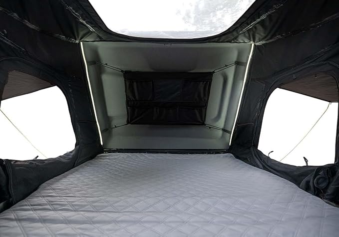 Condor 2 XL Air Hard-Shell Roof Top Tent for Car Camping and Overlanding, Waterproof, Heavy-Duty Shell with LINE-X, 3-4 Person Tent, Easy Assembly, with air Mattress and Universal Mounting Brackets