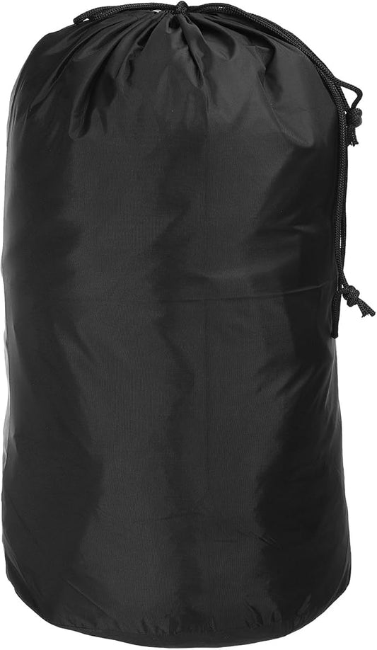 PATIKIL Stuff Sack, 12 x 24 Inch Waterproof Outdoor Storage Sack Portable Drawstring Dust Flap Bag for Camping, Black