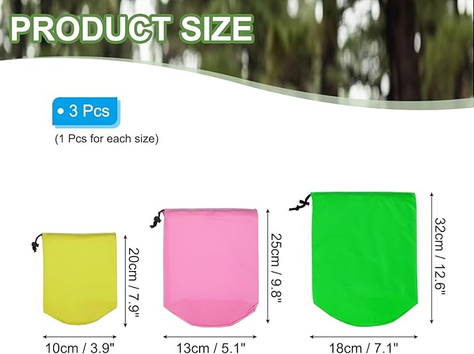 PATIKIL Stuff Sacks, Waterproof Outdoor Storage Sack Portable Drawstring Dust Flap Bag for Camping Hiking