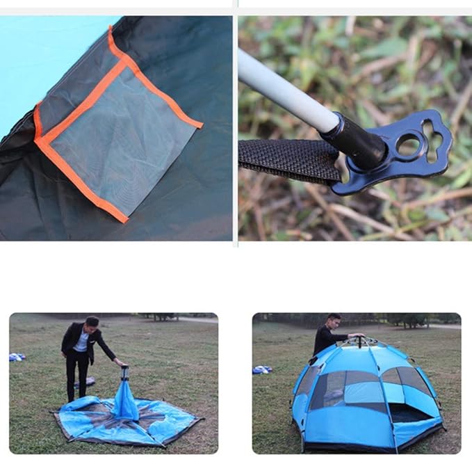 GeRRiT Outdoor UV Lightweight Waterproof Tent for 5-8 Man, Portable Pop-Up Beach Tent Anti UV Quick Set up for Hiking Camping Outdoor Instant 4 Season Sun Shelter, Orange