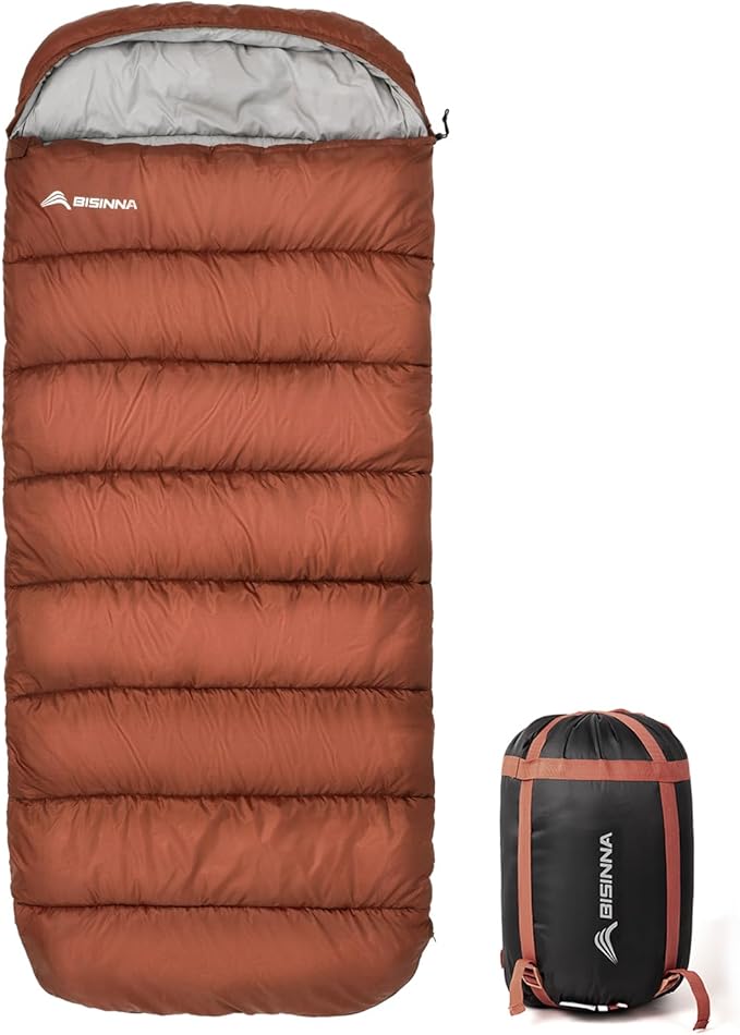 BISINNA XXL Sleeping Bag(90.55"x39.37") for Big and Tall Adults,3-4 Seasons Plus Size Warm and Comfortable Waterproof Lightweight Sleeping Bag Great for Camping Backpacking Hiking Indoor & Outdoor