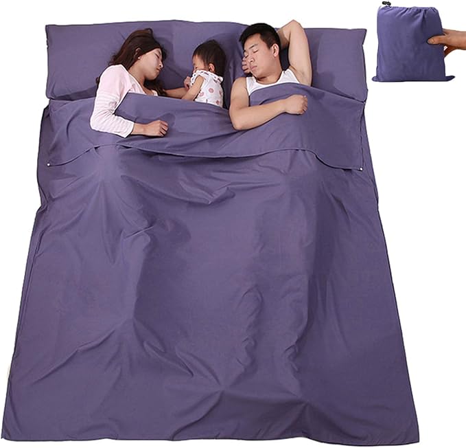 Sleeping Bag Liner, Lightweight Portable, Soft Travel and Camping Sheet, with Compact and Carry Bag, for Travel, Hotel