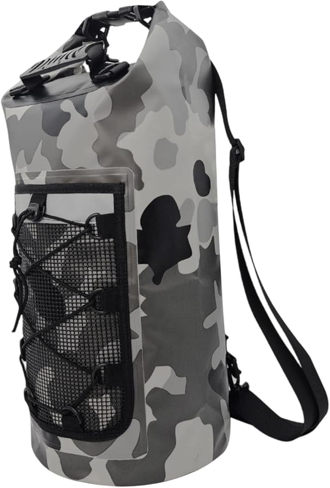 Yiju Waterproof Dry Bag Backpack Durability Lightweight Multifunctional Storage Bag for Travel Boating Camping Hiking, Gray