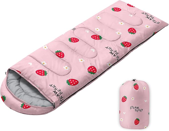 Sleeping Bags for Adults Youth Kids,3D Printing Camping Sleeping Bag for Girls Boys Lightweight Waterproof Cold/Warm Weather Sleeping Bag for 3 Seasons