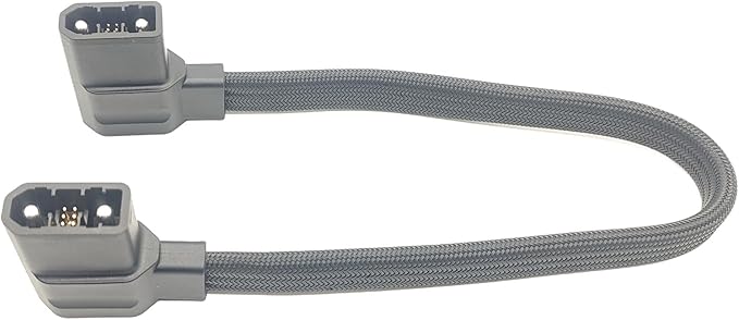 Extra Battery Connection Cable Compatible with Delta 2, 2 Max, 3 Plus, Wave 2, Wave 3, Gray Braided Power Third-Party Accessory，Pro 3 Not Compatible