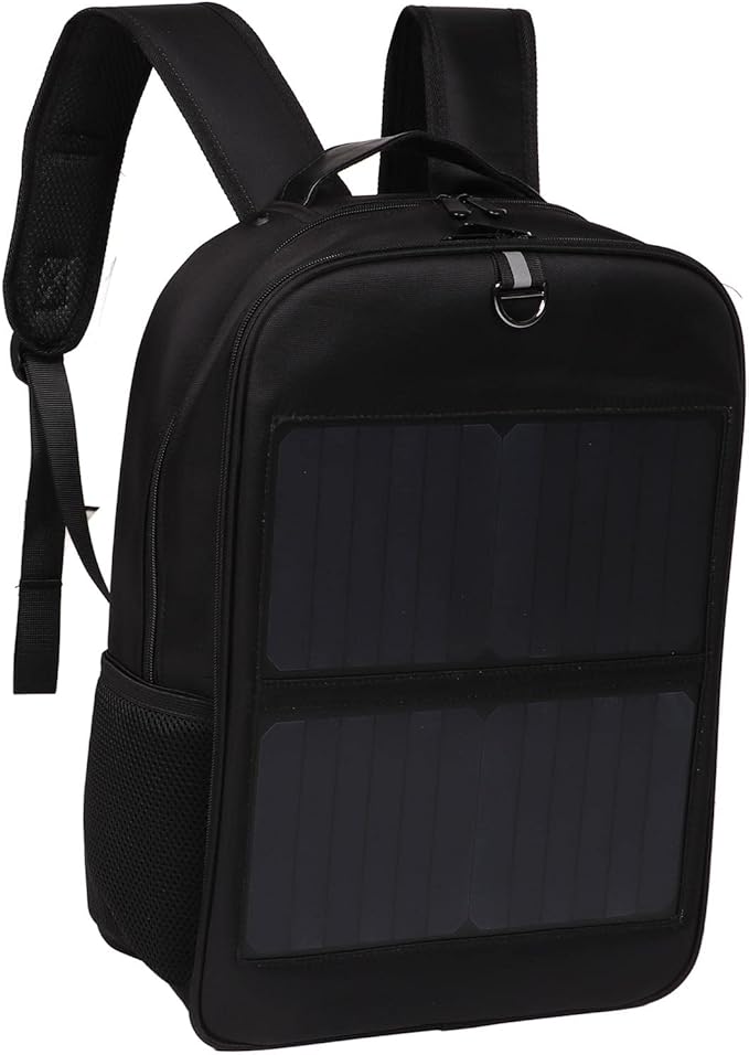Zunate Solar Backpack, 14W Solar Power Backpack with USB Charging Port, PVC Coated Fabric, for Travel