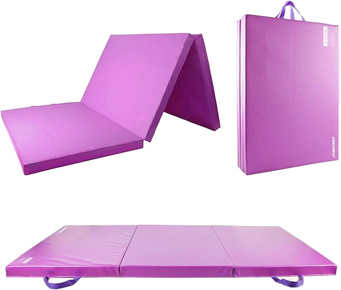 RitFit Upgraded Folding Exercise Mat, 2 Inch Thick Gymnastics Mat 3’x6’,4’x8’,4x10’,2'x8' with Carrying Handles for Yoga, MMA, Stretching, Core Workouts and Home Gym Protective Flooring