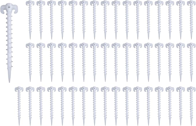 50 Packs 7-7/8" Fluorescence Glow-in-Dark Plastic Tent Stakes Awning Pegs Camping Caravan Full Set