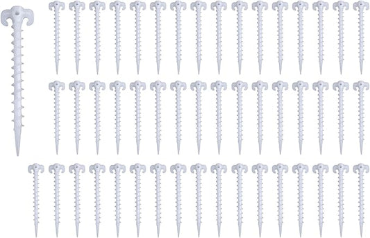 50 Packs 7-7/8" Fluorescence Glow-in-Dark Plastic Tent Stakes Awning Pegs Camping Caravan Full Set