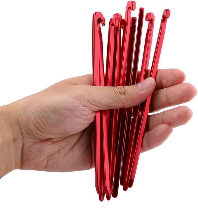 Zerone Tent Stake,10pcs 16cm/6.29in Outdoor Heavy Duty Galvanized Non-Rust Tent Pegs, Aluminum Camp Awning Canopy Accessories Tent Rock Stakes Pegs Nails for Camping