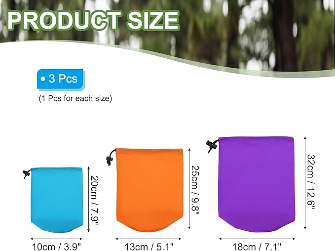 PATIKIL Stuff Sacks, Waterproof Outdoor Storage Sack Portable Drawstring Dust Flap Bag for Camping Hiking