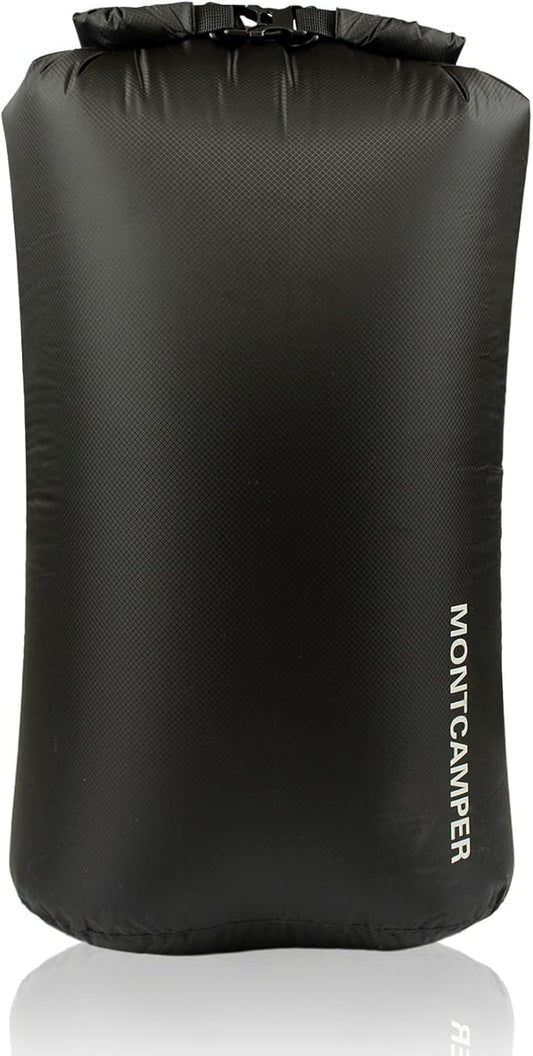 Waterproof Dry Bag 35L – 30D Nylon Roll Top Dry Sack with DWR & PU Coating, Lightweight Water-Resistant Storage for Kayaking, Camping, Hiking, Fishing & Beach (Black)
