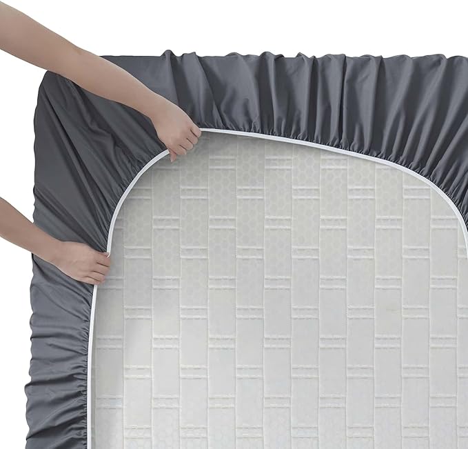 Clara Clark Cal King Sheets, 6 Piece Set - Hotel Luxury Sheets for Cal King Size Bed, Super Soft Bedding Set, Cal King Size, Charcoal Gray