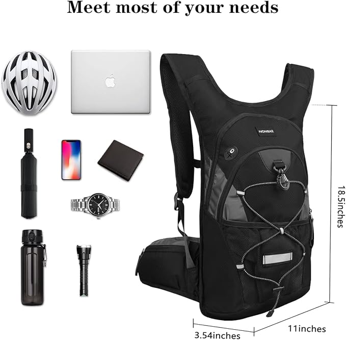 NONSAR Hydration Backpack, Hiking Backpack with 3L Water Bladder, Insulated Water Backpack for Women, Men, Kids, Keep Liquids Cool Up to 5 Hours, Daypack for Hiking, Running, Climbing, Cycling