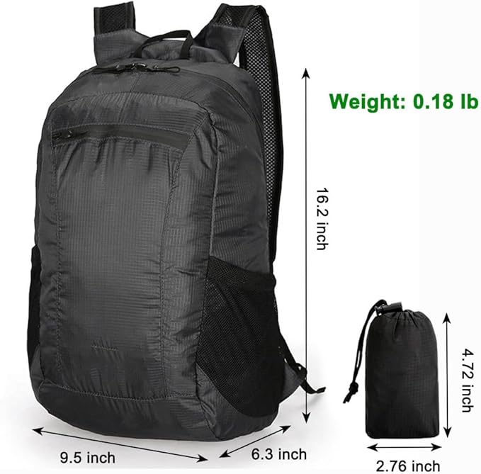 Foldable Daypack, Small Backpack, Hiking Backpack Daypack, Lightweight Waterproof Travel Packable Rucksack for Men and Women