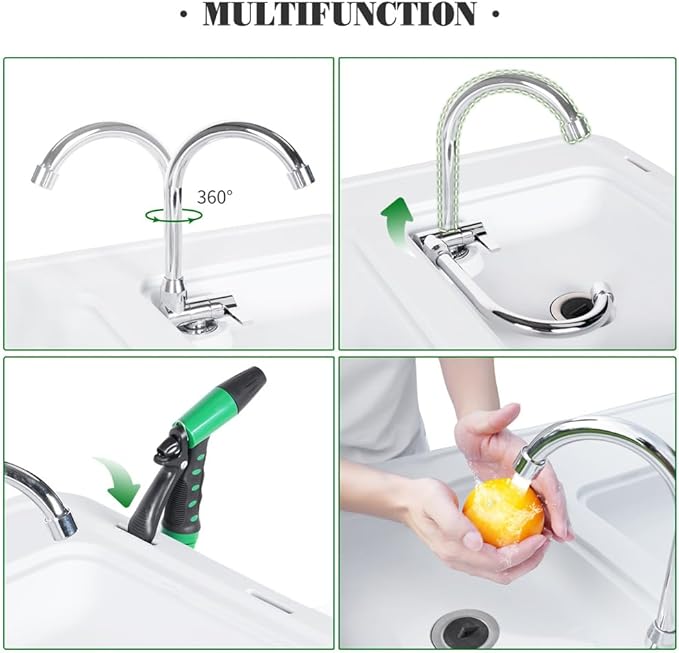Folding Fish Cleaning Table with 2 Foldable Sinks, 42.5'' Portable Camping Sink Table with Foldable Faucet, Drainage Hose, Sprayer, Storage Box & Grooves, Outdoor Fillet Station for Picnic