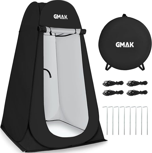 GMAK Pop Up Privacy Shower Tent, Portable Pop Up Beach Dressing Changing Room UV/Rain Outdoor Privacy Shelter Camping Tents, Shower Room Toilet Shelters for Outdoor Hiking Beach Picnic Fishing, Black