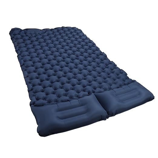 Inflatable Double Camping Mat with Pillow,Double Sleeping Pad, for Couples and Families Quick Inflation Design, Ideal for Outdoor Camping, Hiking, and Backpacking