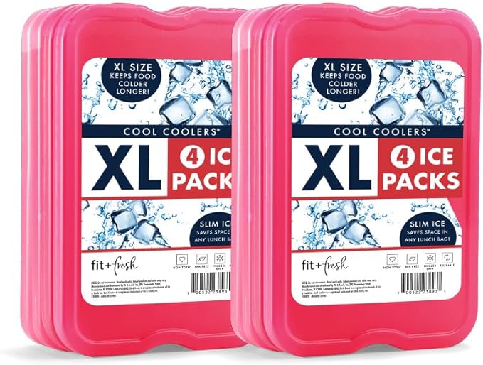 Cool Coolers by Fit + Fresh Slim Compact Reusable XL Ice Pack, Perfect for Lunch Boxes, Coolers, and Beach Bags