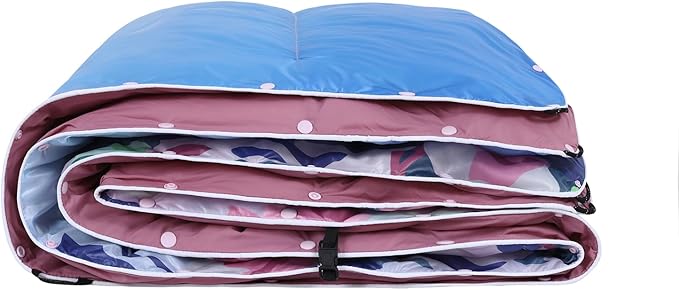 APSMILE Outdoor Down Blanket | Extra Warm & Puffy Camping Blanket | Water-Resistant, Lightweight, Packable Sleeping Quilt for Camp, Travel, Hiking, Picnic, Backpack (Flower Field HD Printed, 52"x75")