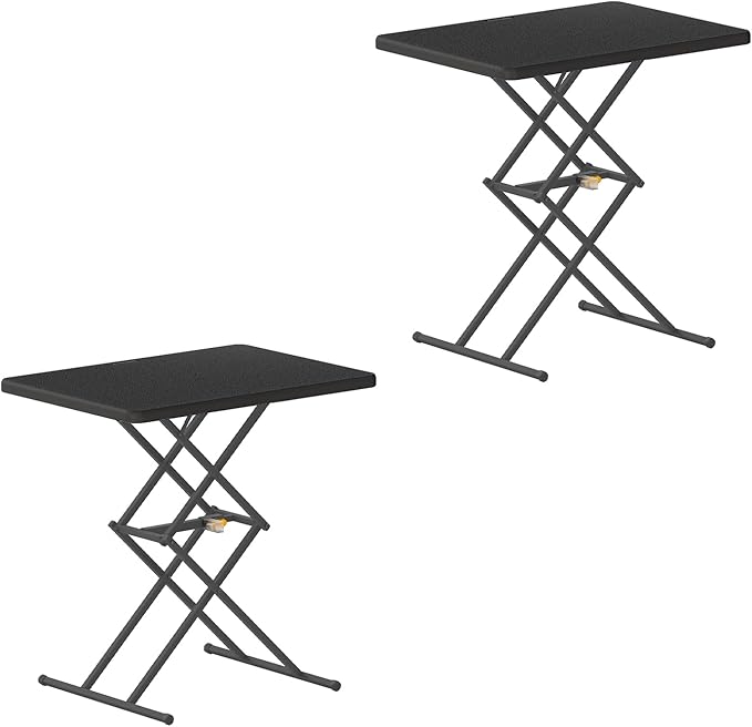 FanttikOutdoor 28 inch Quick Pop Up Table, One-Handed Height Adjustment, 3 Heights, No Assembly, Multi-Functional Personal Folding Table, TV Tray, Portable Dinner Table, 2-Pack, Black Zeta X1 Pro