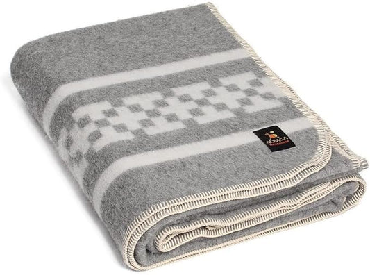 Thick Alpaca Wool Blanket Heavyweight for Camping Outdoors Indoors Soft Peruvian Alpaca Wool Blankets That Come in Twin Queen King Size Ethnic Design (Soft Gray/Silver Gray, Twin)